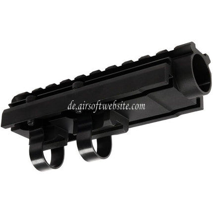 Hephaestus 20mm Gasrohr mit Picatinny-Schiene Typ III Geeignet für AKS 74U AKMSU Serie AEG GBB Gewehre Airsoft Schwarz