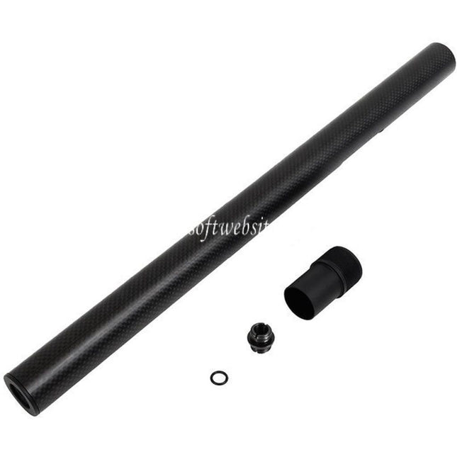 Laylax PSS 421mm Kohlefaser Außenlauf Geeignet für Tokyo Marui VSR-10 G-Spec Serie Bolt Action Scharfschützen Airsoft Schwarz
