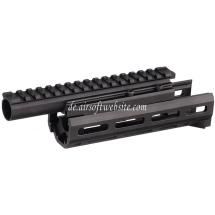 Hephaestus 6.5 Zoll 160mm CNC Aluminum M-LOK Handschutz mit 20mm Schienen Gasrohr Geeignet für GHK LCT AKS-74U Serie AEG GBB Gewehre Airsoft Schwarz