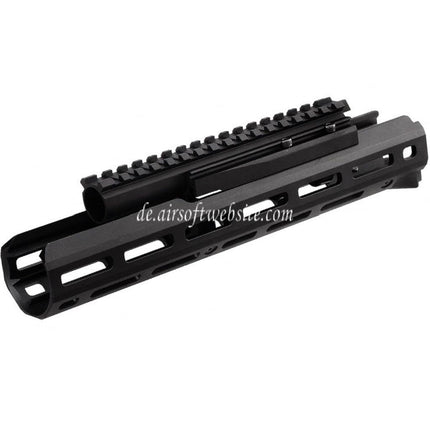 Hephaestus 10.5 Zoll 265mm CNC Aluminum M-LOK Handschutz mit 20mm Schienen Gasrohr Geeignet für Tokyo Marui ZET System AK Serie GBB Gewehre Airsoft Schwarz