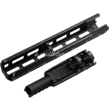 Hephaestus 10.5 Zoll 265mm CNC Aluminum M-LOK Handschutz mit 20mm Schienen Gasrohr Geeignet für Tokyo Marui ZET System AK Serie GBB Gewehre Airsoft Schwarz