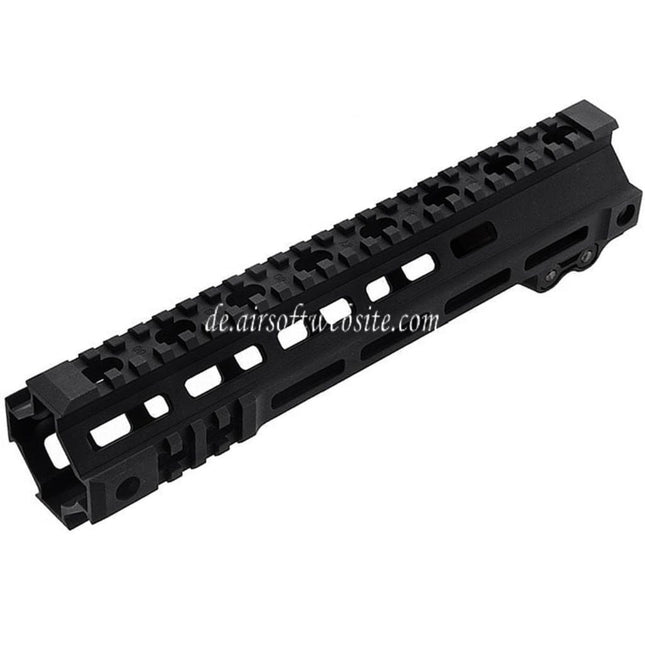 Z-Parts Aluminum 255mm 10 Zoll MK4 M-LOK Handschutz schienen system mit Laufmutter Geeignet für GHK M4 Serie GBB Gewehre Airsoft Schwarz