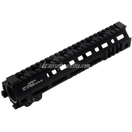 Z-Parts Aluminum 255mm 10 Zoll MK4 M-LOK Handschutz schienen system mit Laufmutter Geeignet für GHK M4 Serie GBB Gewehre Airsoft Schwarz