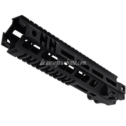Z-Parts Aluminum 255mm 10 Zoll MK4 M-LOK Handschutz schienen system mit Laufmutter Geeignet für GHK M4 Serie GBB Gewehre Airsoft Schwarz