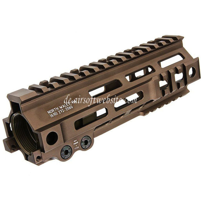 Z-Parts Aluminum 185mm 7 Zoll MK4 M-LOK Handschutz schienen system mit Laufmutter Geeignet für GHK M4 Serie GBB Gewehre Airsoft Tan