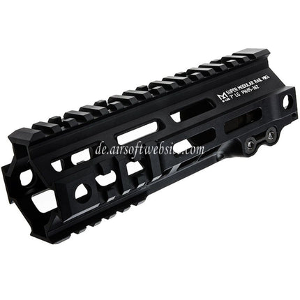 Z-Parts Aluminum 185mm 7 Zoll MK4 M-LOK Handschutz schienen system mit Laufmutter Geeignet für Tokyo Marui M4 Serie MWS GBB Gewehre Airsoft Schwarz