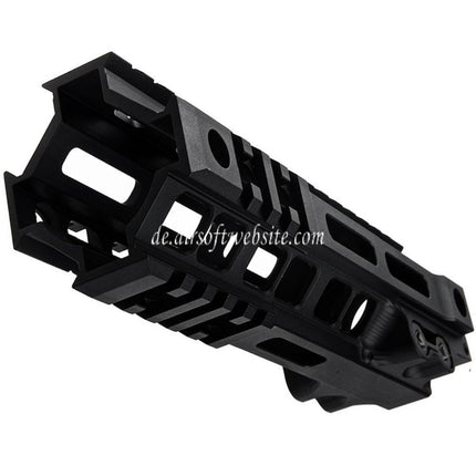 Z-Parts Aluminum 185mm 7 Zoll MK4 M-LOK Handschutz schienen system mit Laufmutter Geeignet für Tokyo Marui M4 Serie MWS GBB Gewehre Airsoft Schwarz
