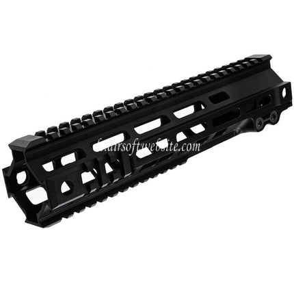 Z-Parts Aluminum 260mm 10 Zoll MK4 M-LOK Handschutz schienen system mit Laufmutter Geeignet für Tokyo Marui M4 Serie MWS GBB Gewehre Airsoft Schwarz