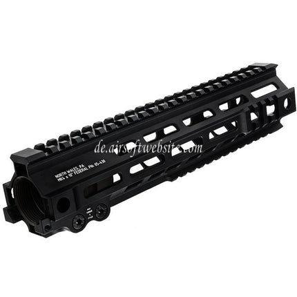Z-Parts Aluminum 260mm 10 Zoll MK4 M-LOK Handschutz schienen system mit Laufmutter Geeignet für Tokyo Marui M4 Serie MWS GBB Gewehre Airsoft Schwarz