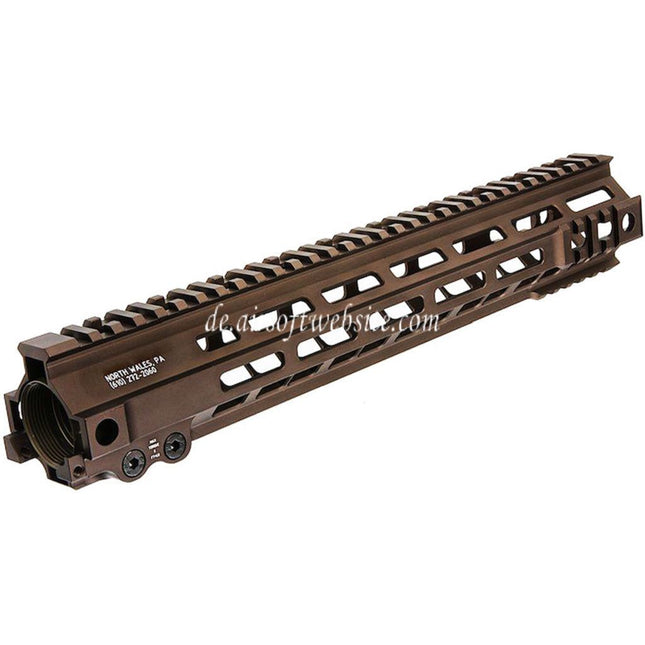 Z-Parts Aluminum 335mm 13 Zoll MK4 M-LOK Handschutz schienen system mit Laufmutter Geeignet für Tokyo Marui M4 Serie MWS GBB Gewehre Airsoft Tan