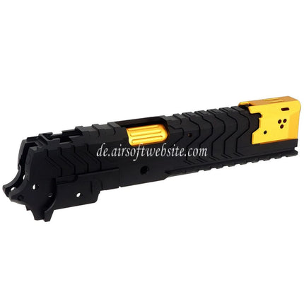 5KU CNC Aluminum Matrix Stil Äußerer Lauf Mittlerer Rahmen Schlitten Set Geeignet für Tokyo Marui Hi-Capa Serie GBB Pistolen Airsoft
