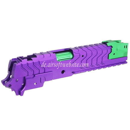 5KU CNC Aluminum Matrix Stil Äußerer Lauf Mittlerer Rahmen Schlitten Set Geeignet für Tokyo Marui Hi-Capa Serie GBB Pistolen Airsoft