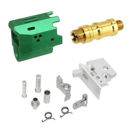 5KU CNC Aluminum Matrix Stil Äußerer Lauf Mittlerer Rahmen Schlitten Set Geeignet für Tokyo Marui Hi-Capa Serie GBB Pistolen Airsoft