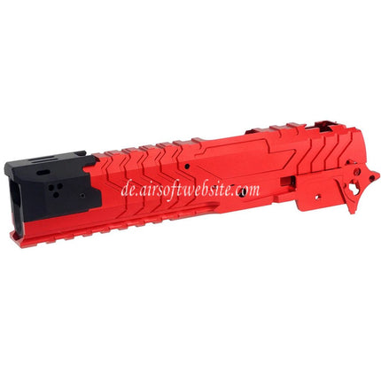 5KU CNC Aluminum Matrix Stil Äußerer Lauf Mittlerer Rahmen Schlitten Set Geeignet für Tokyo Marui Hi-Capa Serie GBB Pistolen Airsoft
