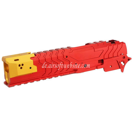 5KU CNC Aluminum Matrix Stil Äußerer Lauf Mittlerer Rahmen Schlitten Set Geeignet für Tokyo Marui Hi-Capa Serie GBB Pistolen Airsoft