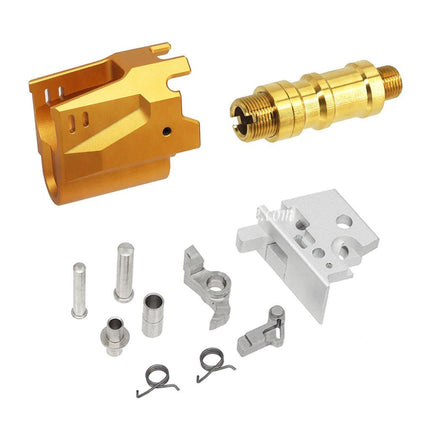 5KU CNC Aluminum Matrix Stil Äußerer Lauf Mittlerer Rahmen Schlitten Set Geeignet für Tokyo Marui Hi-Capa Serie GBB Pistolen Airsoft