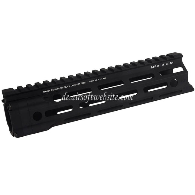 APS EMG Daniel Defense MFR 9 Zoll M-LOK Handschutz Schienen System geeignet für APS EMG Tokyo Marui M4 M16 Serie AEG Gewehre Airsoft Schwarz
