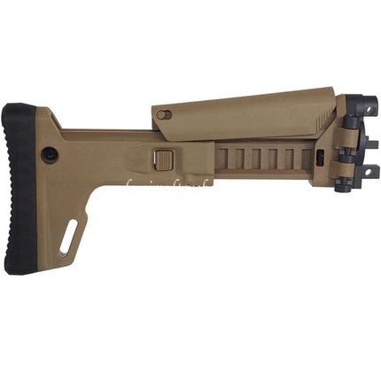 5KU ACR Stil 7-Position Teleskopischer seitlich klappbarer einziehbarer Gewehrschaft Geeignet für CYMA MP5K Serie AEG Gewehre Airsoft