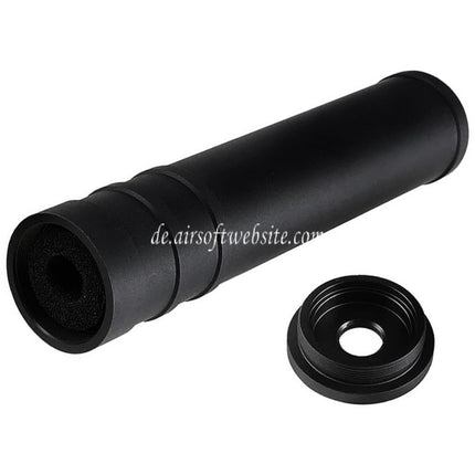 5KU 205mm Aluminum SV SAIGA Schalldämpfer -14mm CCW Gegen den Uhrzeigersinn Gewehre Airsoft Schwarz
