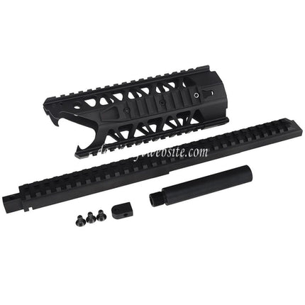 Army Armament 7 Zoll 4-seitiger Schiene Raptor RAS Keymod Schnittstelle Handschutz schienen system Geeignet für Army Armament R907 AUG AEG Gewehre Airsoft Schwarz