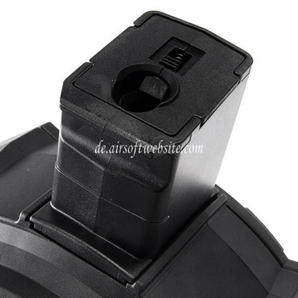 G&G 1730rd Polymer Manuellem Aufzug Trommelmagazin Geeignet für G&G PRK9 Serie AEG Gewehre Airsoft Schwarz