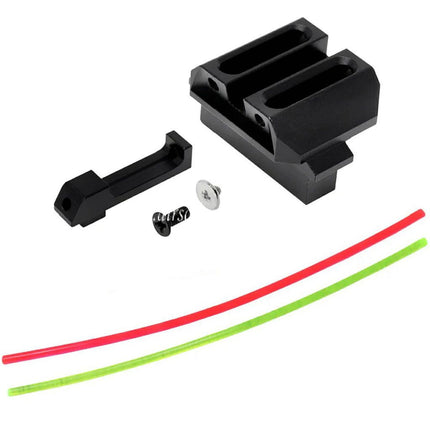 AIP Aluminum Fixed Carry Fiberglasvisier Korn Kimme Geeignet für Tokyo Marui G17 Serie GBB Pistolen Airsoft