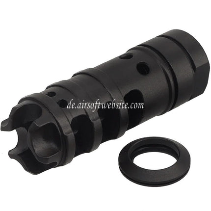 CYMA 65mm Dragon Stil DGN556 Mündungsfeuerdämpfer Geeignet für -14mm CCW Gegen den Uhrzeigersinn Lauf Gewehre Airsoft Schwarz