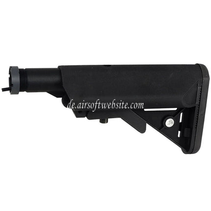 D-Boys 6-Position LMT Stil Special Force Crane Gewehrschaft mit Rohr Geeignet für Tokyo Marui M4 Serie AEG Gewehre Airsoft Schwarz