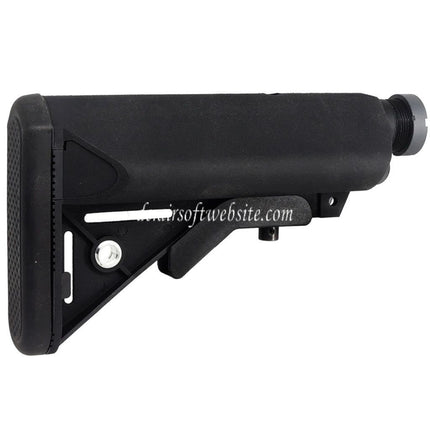 D-Boys 6-Position LMT Stil Special Force Crane Gewehrschaft mit Rohr Geeignet für Tokyo Marui M4 Serie AEG Gewehre Airsoft Schwarz