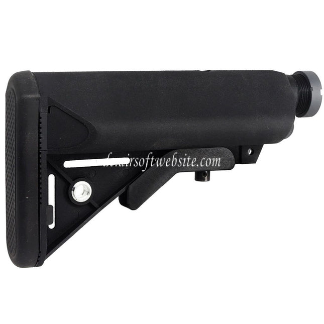 D-Boys 6-Position LMT Stil Special Force Crane Gewehrschaft mit Rohr Geeignet für Tokyo Marui M4 Serie AEG Gewehre Airsoft Schwarz