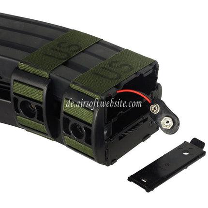 BATTLEAXE 1200rd Elektrisches Doppel Magazin mit Platzpatrone Geeignet für M4 M16 Serie AEG Gewehre Airsoft