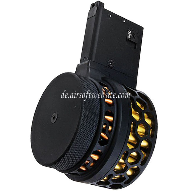 DYTAC XMAG 100rd Grünes Gas Trommelmagazin Geeignet für GHK AR M4 Serie GBB Gewehre Airsoft