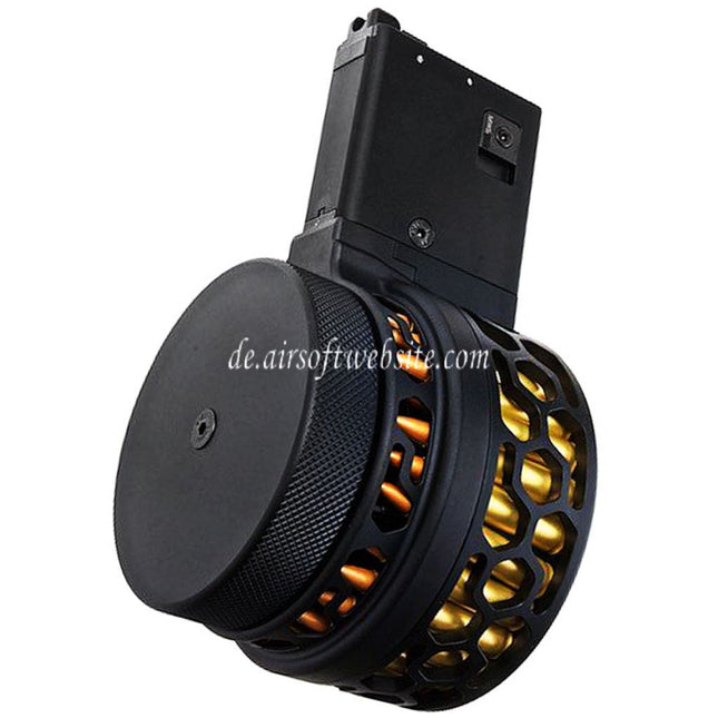 DYTAC XMAG 100rd Grünes Gas Trommelmagazin Geeignet für Tokyo Marui MWS M4 Serie GBB Gewehre Airsoft