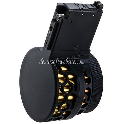 DYTAC XMAG 100rd Grünes Gas Trommelmagazin Geeignet für VFC AR M4 Serie GBB Gewehre Airsoft