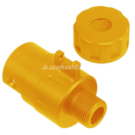 5KU CNC Aluminum Eingebaut Fiberglasvisier Korn Schalldämpfer Adapter Kit -14mm CCW gegen den Uhrzeigersinn Geeignet für Action Army AAP01 GBB Pistolen Airsoft