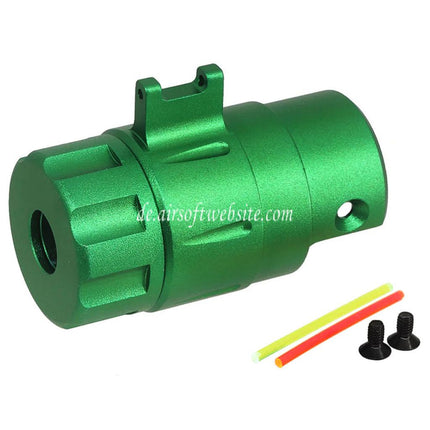 5KU CNC Aluminum Eingebaut Fiberglasvisier Korn Schalldämpfer Adapter Kit -14mm CCW gegen den Uhrzeigersinn Geeignet für Action Army AAP01 GBB Pistolen Airsoft