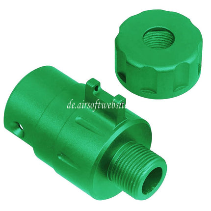 5KU CNC Aluminum Eingebaut Fiberglasvisier Korn Schalldämpfer Adapter Kit -14mm CCW gegen den Uhrzeigersinn Geeignet für Action Army AAP01 GBB Pistolen Airsoft