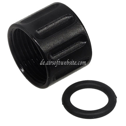 5KU Vertical Knurled Laufgewinde Schutzabdeckung Geeignet für -14mm CCW gegen den Uhrzeigersinn Pistolen Airsoft