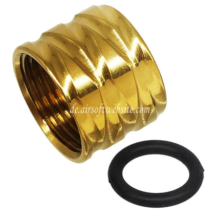 5KU Rhombus Knurled Laufgewinde Schutzabdeckung Geeignet für -14mm CCW gegen den Uhrzeigersinn Pistolen Airsoft