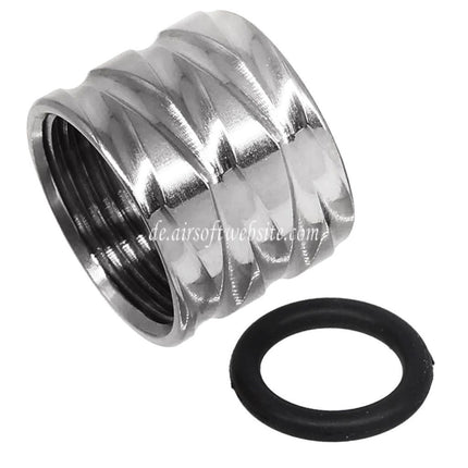 5KU Rhombus Knurled Laufgewinde Schutzabdeckung Geeignet für -14mm CCW gegen den Uhrzeigersinn Pistolen Airsoft