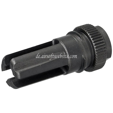 5KU 195mm AAC SR7 Stil QD Schalldämpfer mit 3-Zinken Mündungsfeuerdämpfer Geeignet für -14mm CCW Gegen den Uhrzeigersinn Lauf Gewehre Airsoft