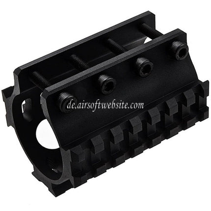 LCT 3-Seiten 75mm 7-Slots 20mm Picatinny-Schalldämpferschiene Geeignet für Gewehre AS VAL VSS Serie Airsoft Schwarz