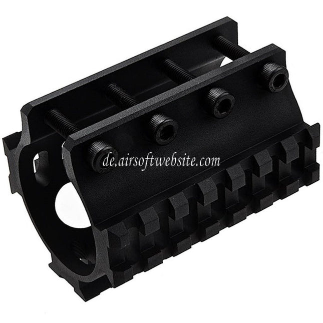 LCT 3-Seiten 75mm 7-Slots 20mm Picatinny-Schalldämpferschiene Geeignet für Gewehre AS VAL VSS Serie Airsoft Schwarz