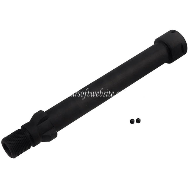 BBT 142mm CNC Stahl Außenlauf -14mm CCW Gegen den Uhrzeigersinn Geeignet für Maruyama SCW-9 PRO-G Serie GBB SMG Gewehre Airsoft Schwarz