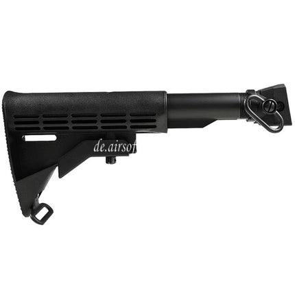 CYMA LE Stil 6-Positions Einziehbar Schaft mit Schaft Adapter QD Schlinge Schwenken Pufferrohr geeignet für AK Serie AEG Gewehre Airsoft Schwarz