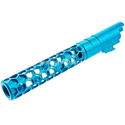 Dr. Black CNC 6063 Aluminum 5 Zoll 125mm Favos Stil Äußerer Lauf +11mm CW im Uhrzeigersinn Geeignet für Armorer Works AW WE-TECH Tokyo Marui Hi-Capa 5.1 Serie GBB Pistolen Airsoft