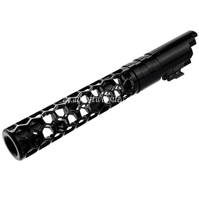 Dr. Black CNC 6063 Aluminum 5 Zoll 125mm Favos Stil Äußerer Lauf +11mm CW im Uhrzeigersinn Geeignet für Armorer Works AW WE-TECH Tokyo Marui Hi-Capa 5.1 Serie GBB Pistolen Airsoft