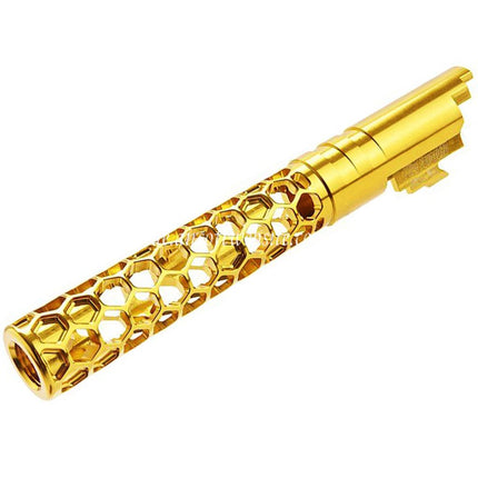 Dr. Black CNC 6063 Aluminum 5 Zoll 125mm Favos Stil Äußerer Lauf +11mm CW im Uhrzeigersinn Geeignet für Armorer Works AW WE-TECH Tokyo Marui Hi-Capa 5.1 Serie GBB Pistolen Airsoft