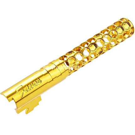 Dr. Black CNC 6063 Aluminum 5 Zoll 125mm Favos Stil Äußerer Lauf +11mm CW im Uhrzeigersinn Geeignet für Armorer Works AW WE-TECH Tokyo Marui Hi-Capa 5.1 Serie GBB Pistolen Airsoft