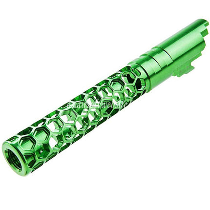 Dr. Black CNC 6063 Aluminum 5 Zoll 125mm Favos Stil Äußerer Lauf +11mm CW im Uhrzeigersinn Geeignet für Armorer Works AW WE-TECH Tokyo Marui Hi-Capa 5.1 Serie GBB Pistolen Airsoft